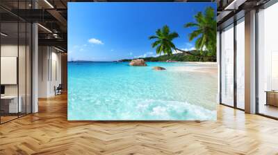 Anse Lazio beach at Praslin island, Seychelles Wall mural