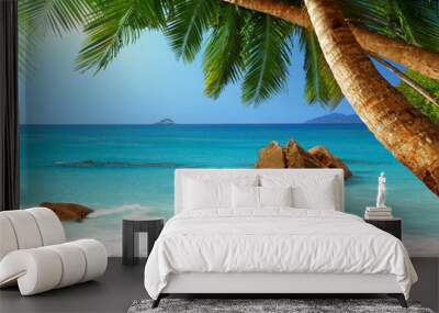 Anse Lazio beach on Praslin island in Seychelles Wall mural