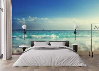 beach in sunset time, tilt shift soft effect Wall mural