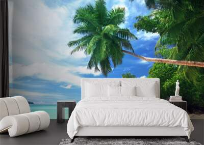 beach on Mahe island, Seychelles Wall mural