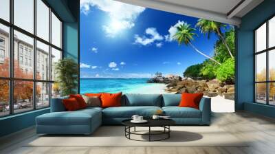 beach on Mahe island, Seychelles Wall mural