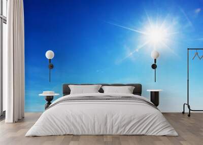 blue sky and sun Wall mural