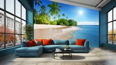 caribbean sea and palms Wall mural