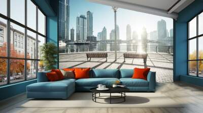 Dubai Marina at morning, United Arab Emirates Wall mural