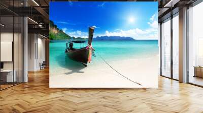 long boat and poda island in thailand Wall mural