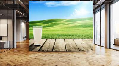 milk and sunny spring field Wall mural