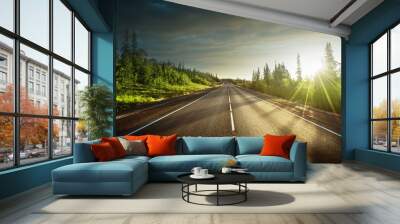 road in north mountain forest Wall mural