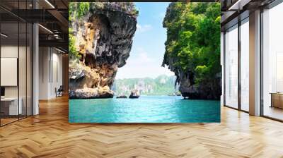 rocks and sea in Krabi Thailand Wall mural