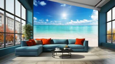 sand and Caribbean sea Wall mural