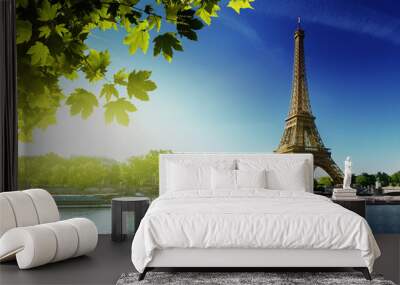 Seine in Paris with Eiffel tower Wall mural