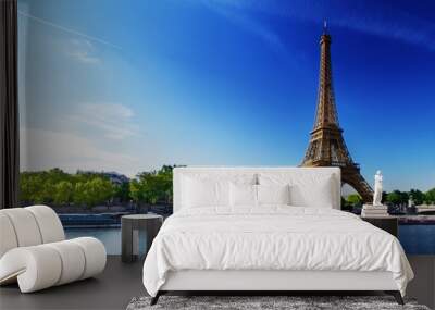 Seine in Paris with Eiffel tower Wall mural