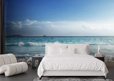 seychelles beach in sunset time Wall mural