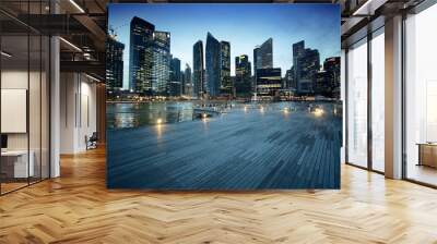 singapore city in sunset time Wall mural