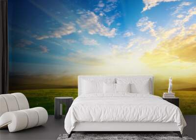 spring sunset Wall mural