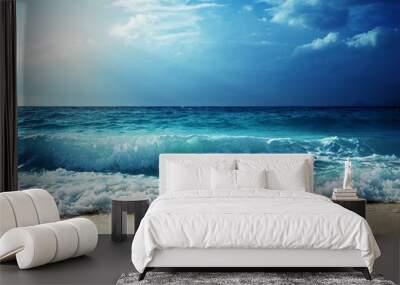 waves at seychelles beach Wall mural