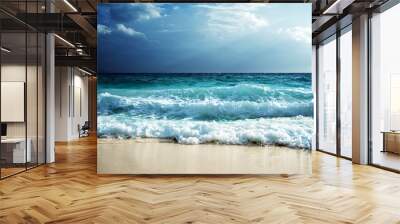 waves at Seychelles beach Wall mural