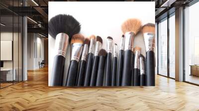  makeup brush to used on  white background,selective focus Wall mural