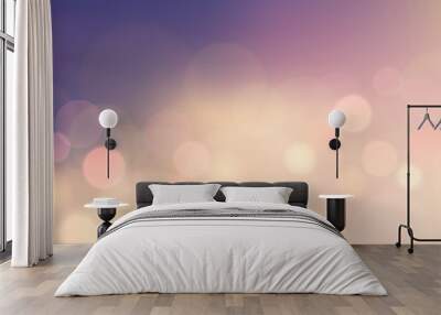 Abstract bokeh and lens flare pattern on rose quartz color blurred background (vector) Wall mural