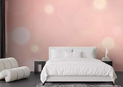 Abstract bokeh and lens flare pattern on rose quartz or pastel color blurred background (vector) Wall mural