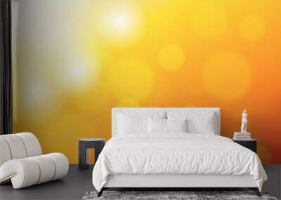 summer orange background with bokeh and lens flare Wall mural