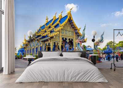 Main Blue Chapel of Wat Rong Suea Ten Temple, Chiangrai, Thailand Wall mural