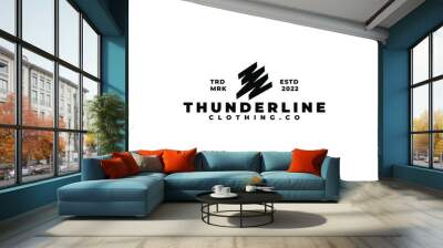 Abstract scribble thunder logo concept vector illustration Wall mural