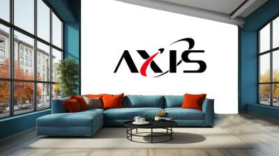 letter A X I S with space ship rocket launch logo design illustration Wall mural