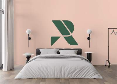 A letter R logo from simple geometric shapes. Creative monogram initial sign logotype. Vector illustration. Wall mural