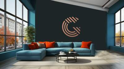 Letter G vector line logo design. Creative minimalism logotype icon symbol. Wall mural