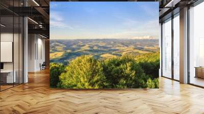 Mountain valley during sunset. Natural summer landscape Wall mural