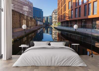 Modern Residential Buildings Alongside the Canal in the Northern Quarter of Manchester Wall mural