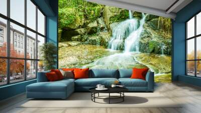 Tropical waterfall in the forest,Ton Chong Fa  in khao lak Phangnga South of Thailand Wall mural