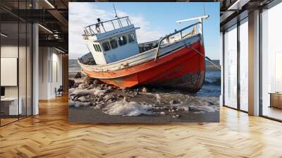 An angling vessel capsized, resulting in a fishing boat incident as it overturned, causing concern and prompting maritime response efforts.
 Wall mural