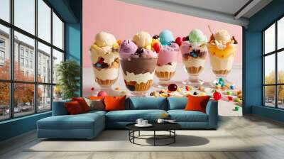 Colorful toppings for decorating ice cream, adding vibrant and fun finishing touches to your sundae.
 Wall mural