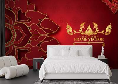 Thai art element design,Thai art vector, Vintage background. Wall mural