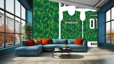 Abstract green background jersey design for sport uniform Wall mural