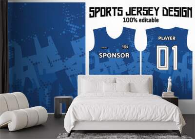 blue abstract pattern jersey design for sport uniform Wall mural