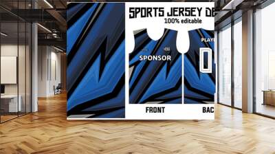 blue abstract pattern jersey design for sport uniform Wall mural