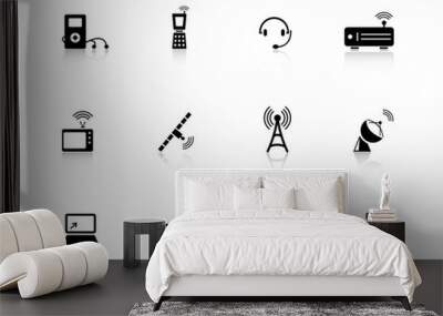 media and communication icons from series Wall mural