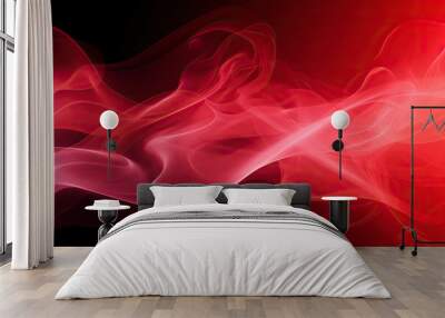 Vibrant Red Smoke: Abstract Flames Background Wall mural