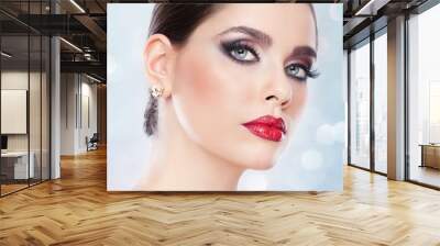 hairstyle and make up - beautiful female art portrait Wall mural