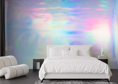 Colorful funky fantasy abstract holographic background. Wall mural