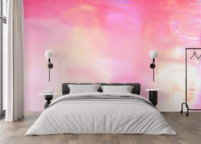 Colorful funky fantasy abstract pink holographic background. Wall mural