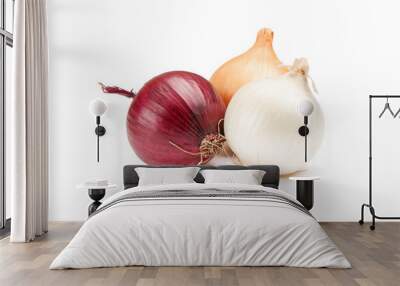 onions on a white background Wall mural