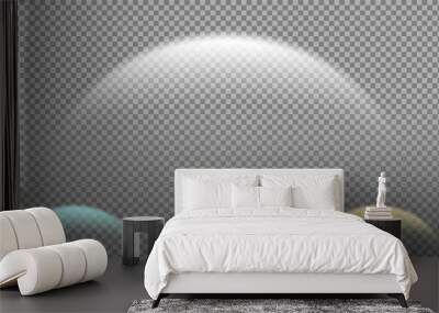 Semitransparent energetic shield. Protective dome screen glow light effect on transparent background Wall mural