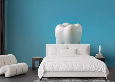 3d dental illustration rendered isolated on blue pink tooth teeth Wall mural