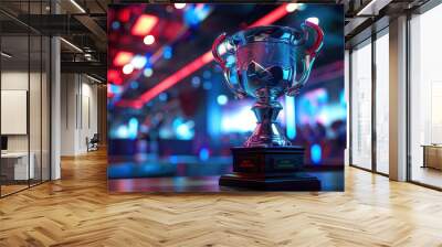 A high-resolution image of a trophy awarded to the champions of an esports tournament Wall mural