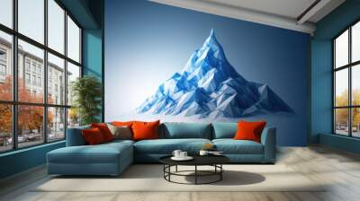 Blue mountain shape ,ai generated image Wall mural