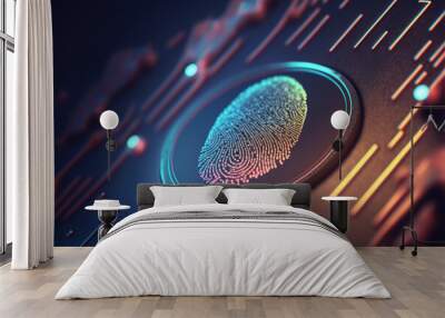 digital fingerprind concept Wall mural