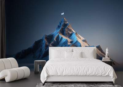 Digital mountain  The path to success or business goals achievement concept Wall mural